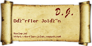 Dörfler Jolán névjegykártya