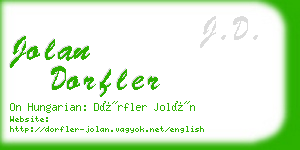 jolan dorfler business card